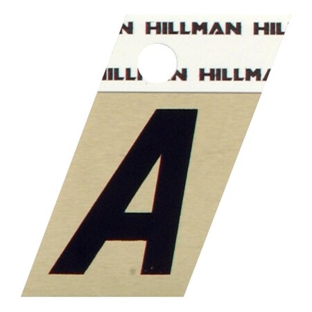 Hillman HILLMAN 1.5 in. Black Aluminum Self-Adhesive Letter A 1 pc, PK6 840494